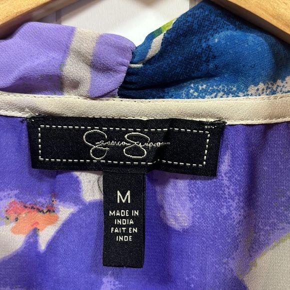 Jessica Simpson floral sheer bell sleeve blouse - Picture 2 of 8